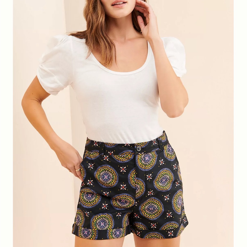 Anthropologie Maeve Abstract City Shorts NWT